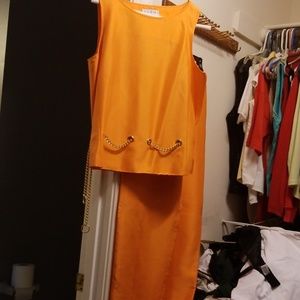 2 piece silk pant and top